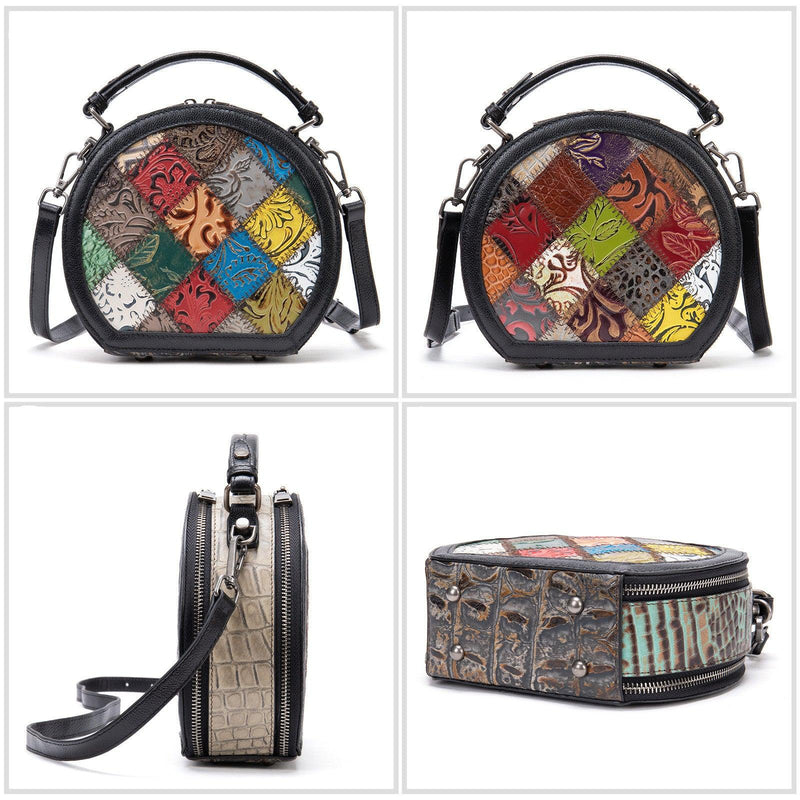mini retro cowhide shoulder bag, view 4 - MRSLM