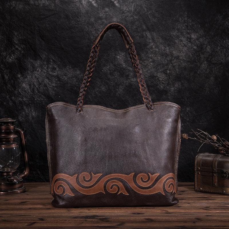 retro lychee leather shoulder bag, view 4 - MRSLM