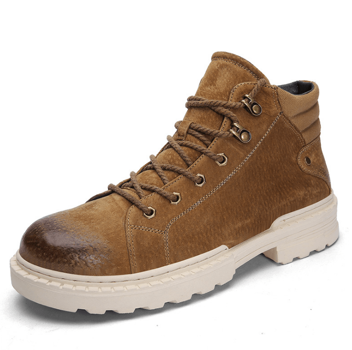 Men's soft leather lace-up boots, view 3 - MRSLM