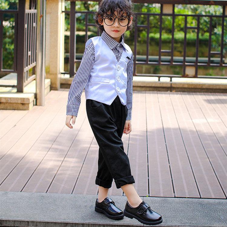 Boys' British black leather shoes - MRSLM