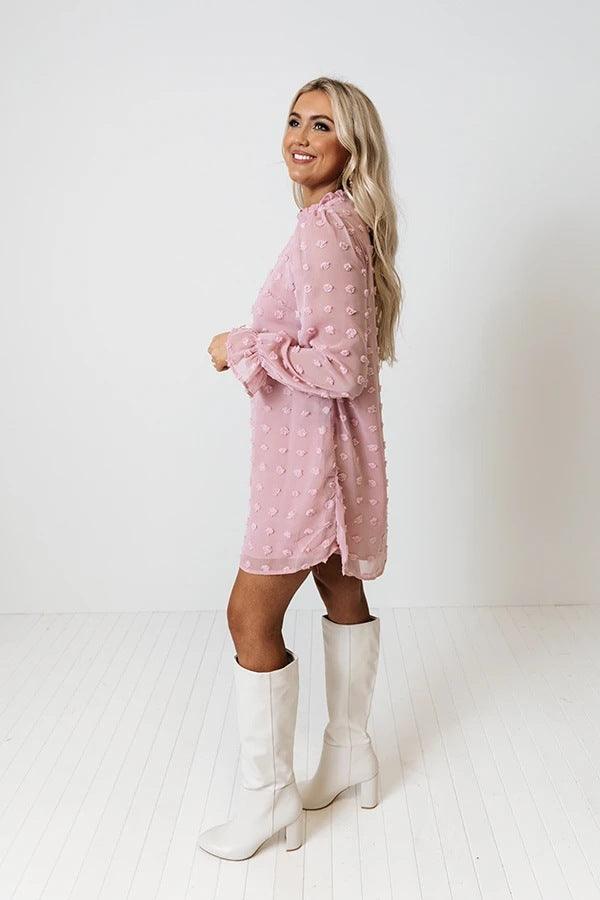 Bubble long sleeve chiffon midi dress - MRSLM