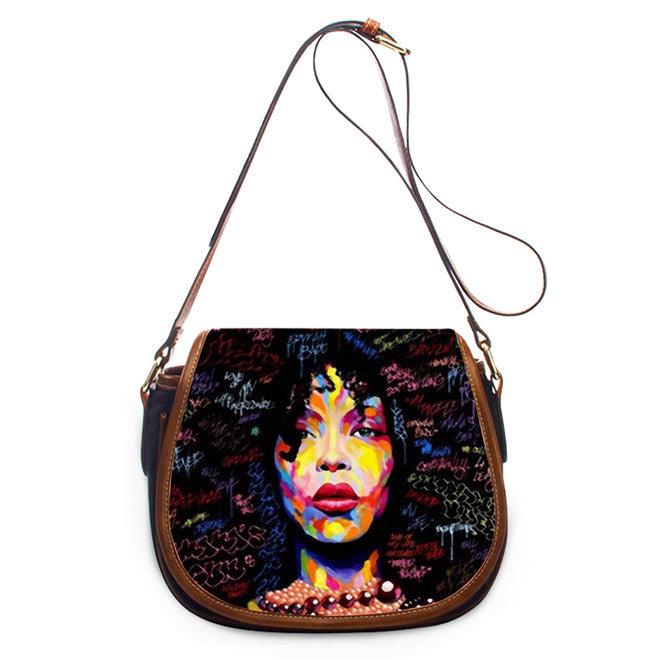 printed PU shell messenger bag, view 7 - MRSLM