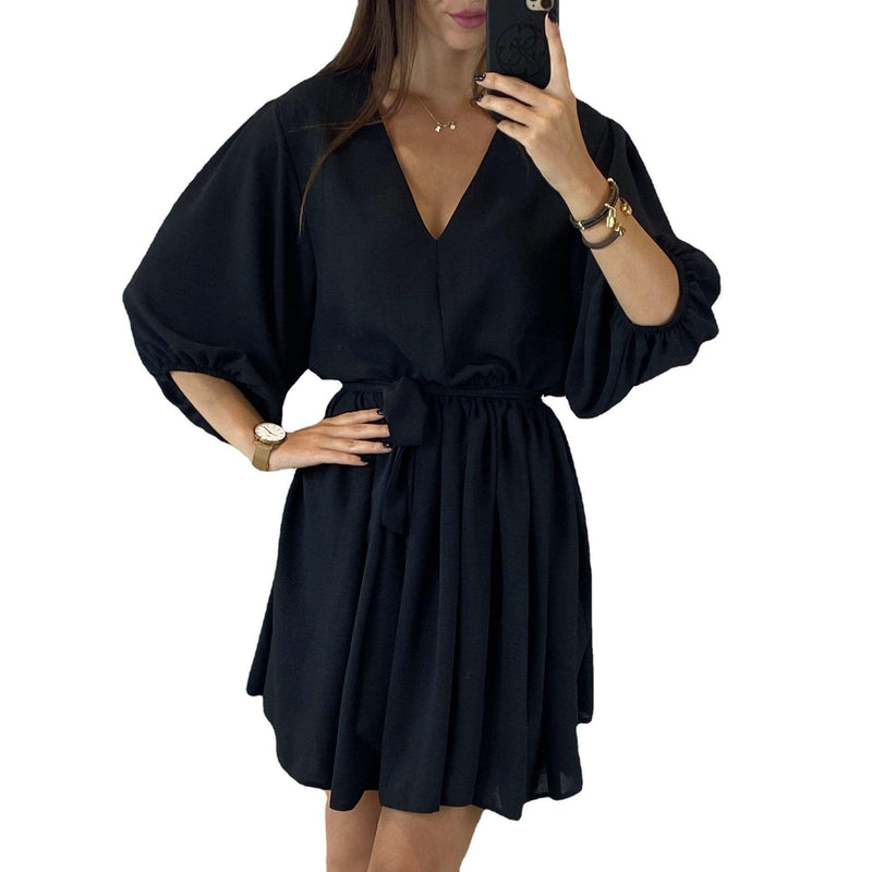 Women's short loose summer dress, view 2 - MRSLM