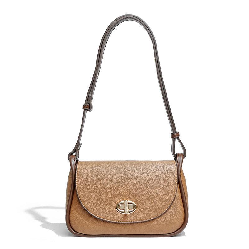 crossbody half round lock flap bag, view 6 - MRSLM