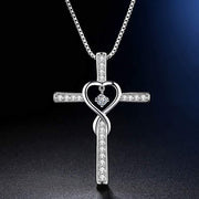 gold-plated zircon pendant necklace, view 4 - MRSLM