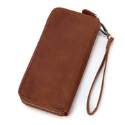 men's vintage double leather clutch bag, view 11 - MRSLM