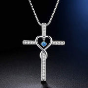 gold-plated zircon pendant necklace, view 6 - MRSLM