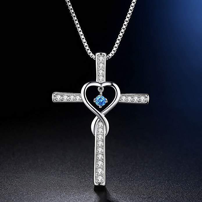 gold-plated zircon pendant necklace, view 6 - MRSLM
