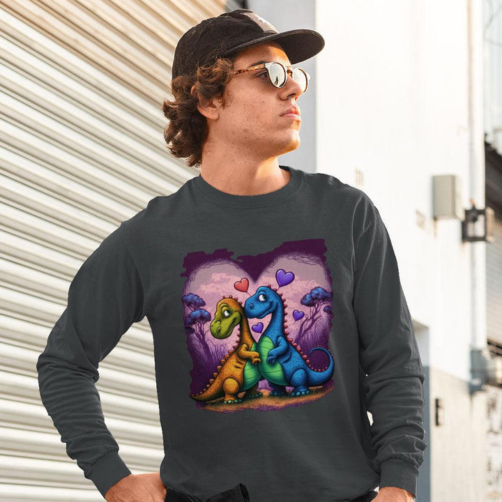 Love Sweatshirt - Dinosaur Crewneck Sweatshirt - Colorful Sweatshirt - MRSLM