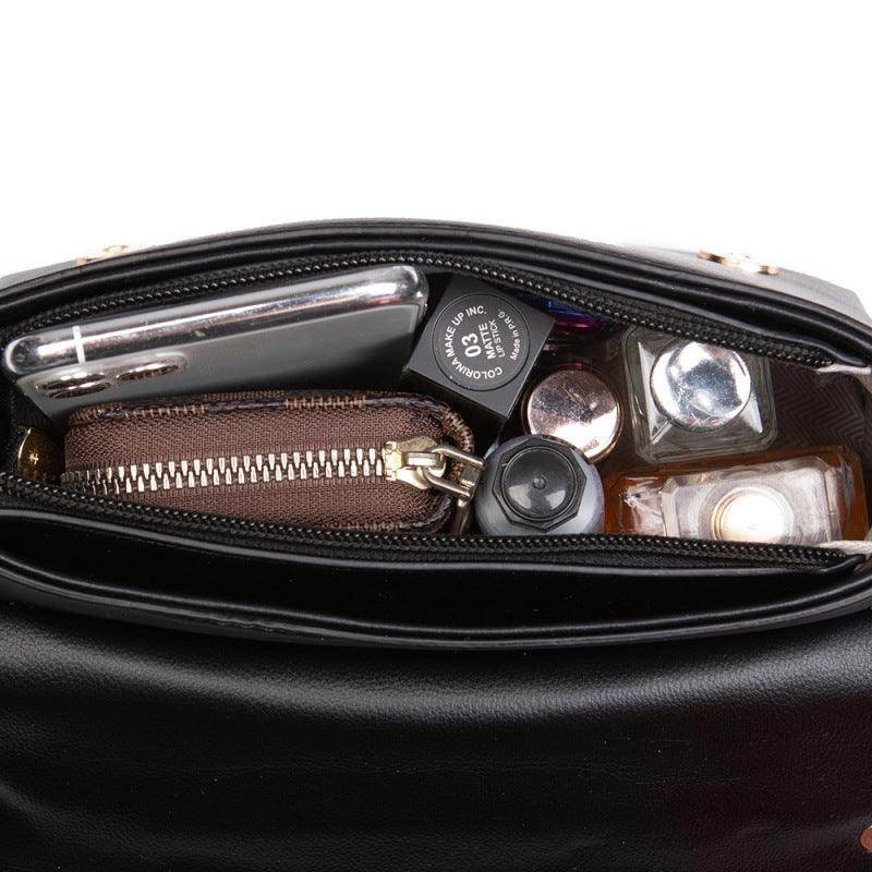 women's PU rivet messenger bag, view 2 - MRSLM