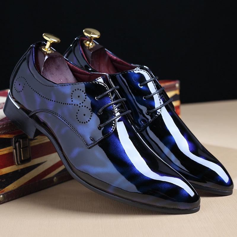 Men's trend youth leather wedding shoes, view 6 - MRSLM