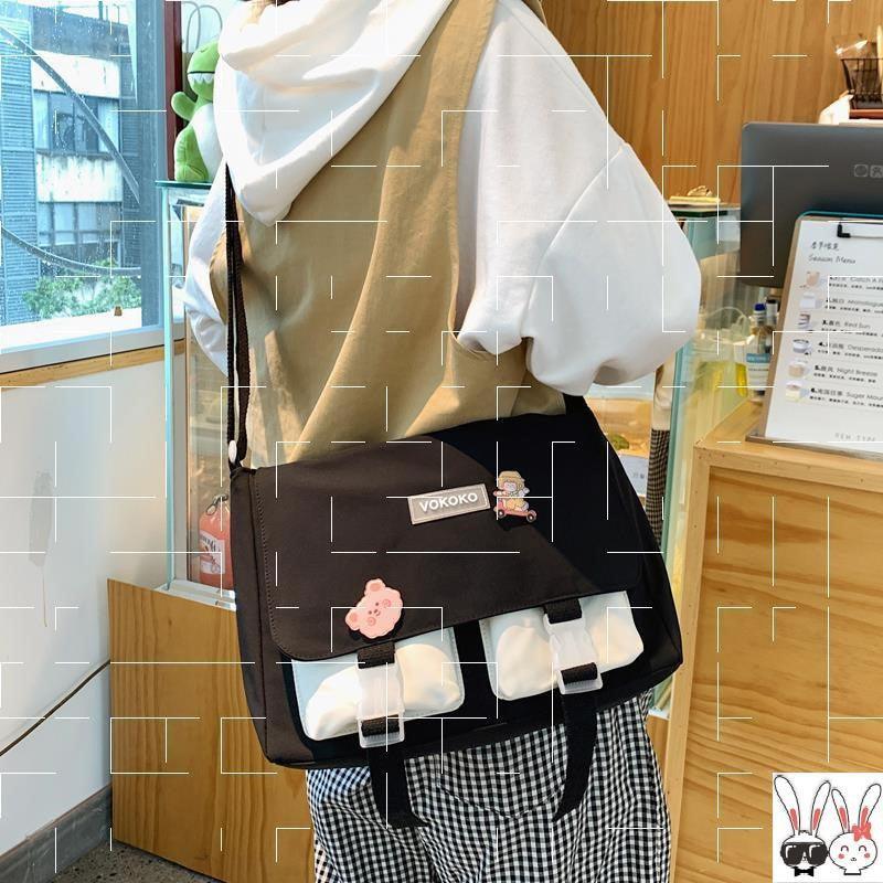 color-contrast messenger shoulder bag, view 5 - MRSLM