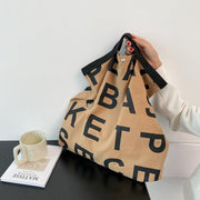 Large canvas letter tote bag, view 12 - MRSLM
