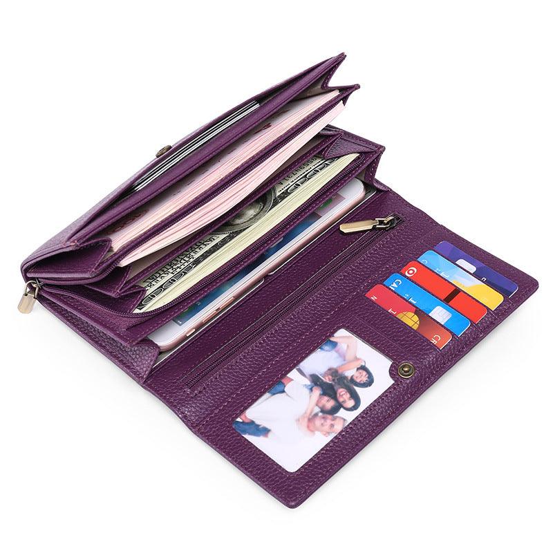 women's long leather wallet, view 8 - MRSLM