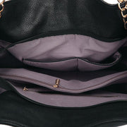 large snake print shoulder handbag, view 4 - MRSLM
