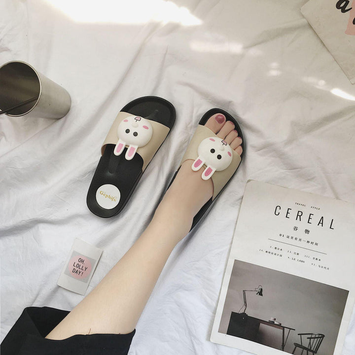 In the summer of 2021 Philippines Ji Fu Zai Zai trend Korea cute lady all-match anti-skid slippers wholesale - MRSLM