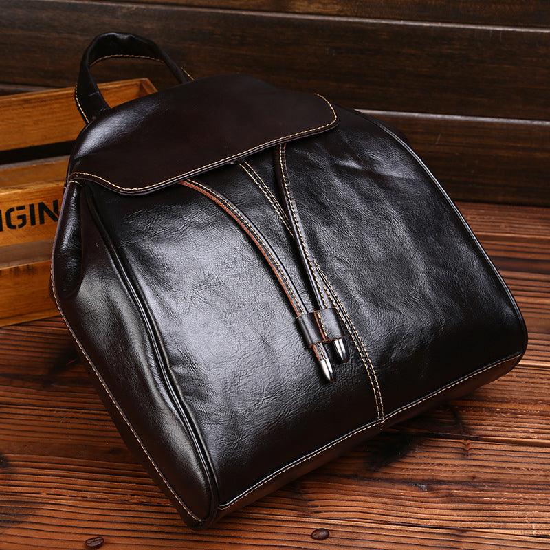 simple leather backpack, view 5 - MRSLM