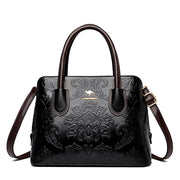 ethnic flower cowhide shoulder bag, view 6 - MRSLM