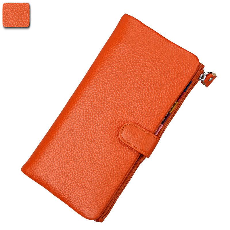 Ladies long RFID leather wallet, view 4 - MRSLM