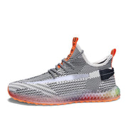 rainbow sole knit mesh running shoes, view 9 - MRSLM