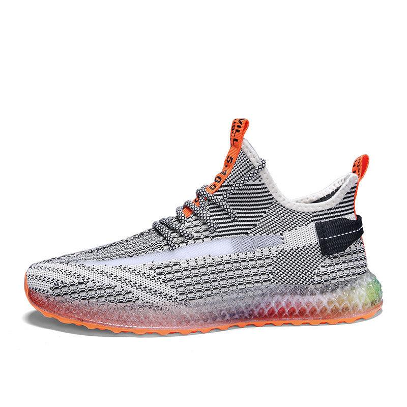rainbow sole knit mesh running shoes, view 9 - MRSLM