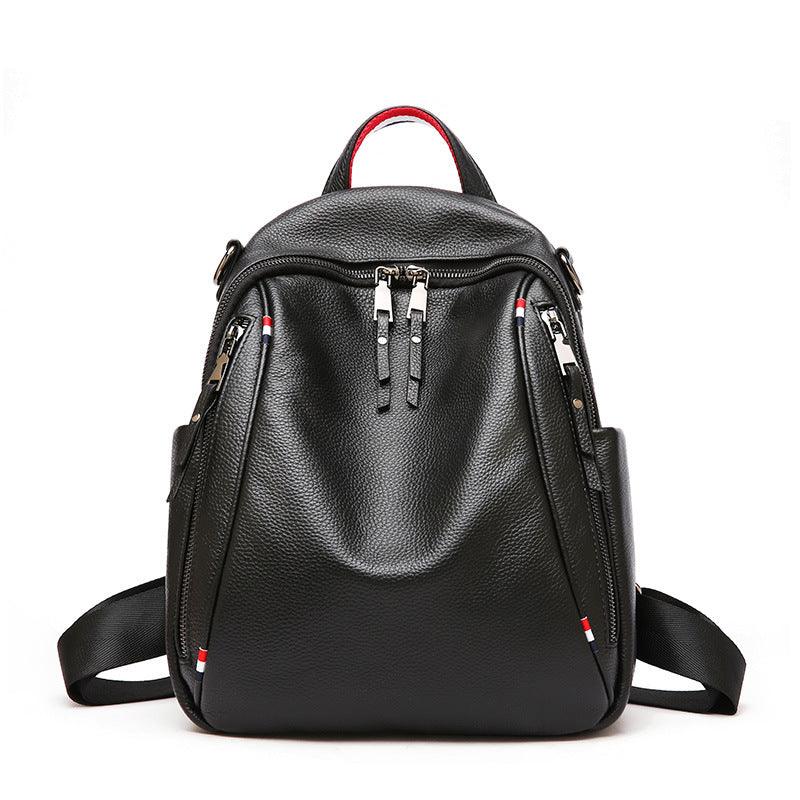 cowhide leather travel backpack, view 4 - MRSLM