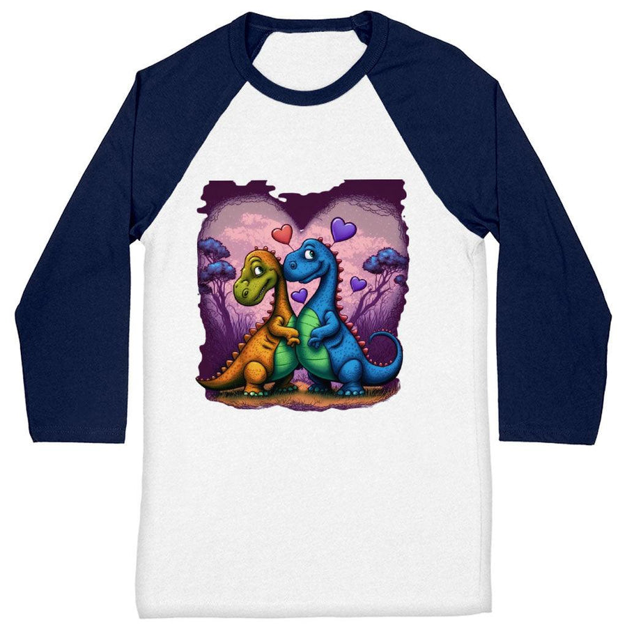 Love Baseball T-Shirt - Dinosaur T-Shirt - Colorful Baseball Tee - MRSLM