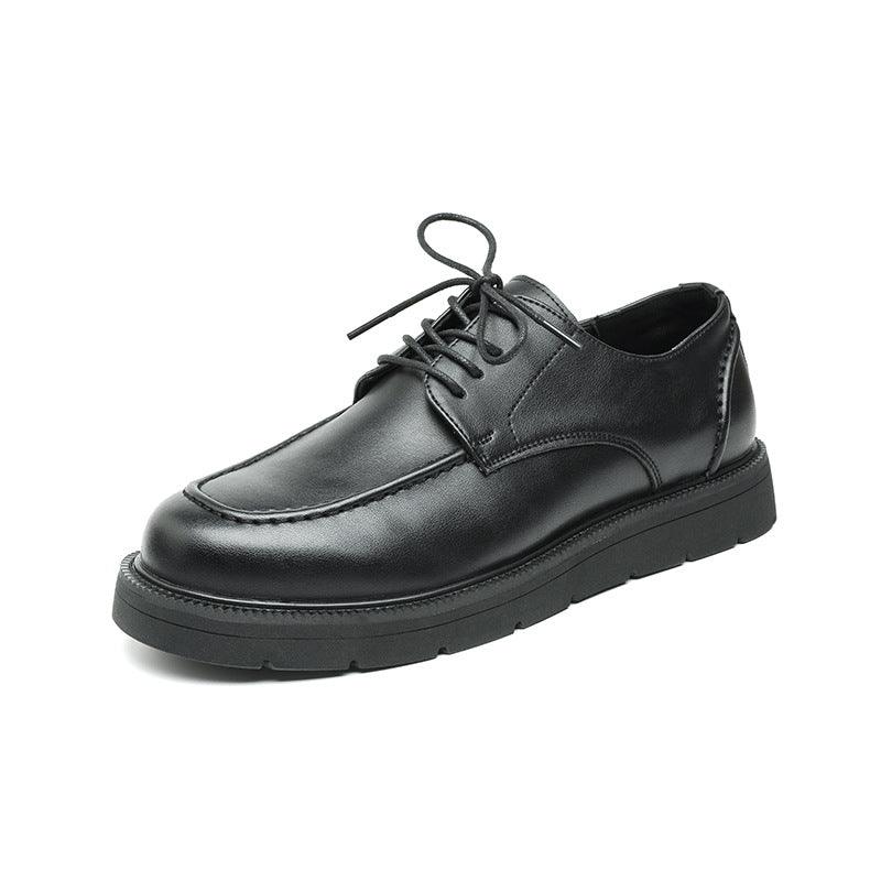 Men's black thick-soled business shoes, view 5 - MRSLM
