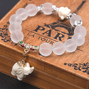 crystal elephant charm bracelet, view 3 - MRSLM