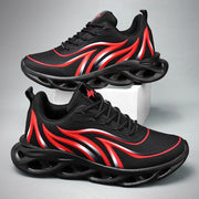 Men's sports mesh running shoes, flame pattern, view 8 - MRSLM