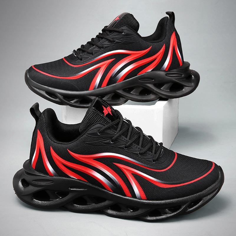 Men's sports mesh running shoes, flame pattern, view 8 - MRSLM