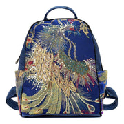 embroidered canvas women's backpack, view 7 - MRSLM