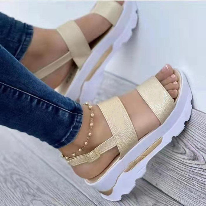 Statement Round Toe Platform Casual Women's Sandals - MRSLM