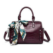 retro crocodile pattern tote shoulder bag - MRSLM