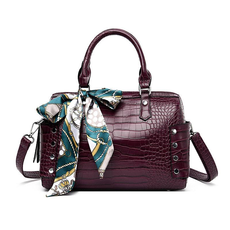 retro crocodile pattern tote shoulder bag - MRSLM