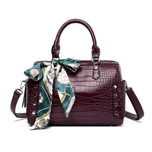 retro crocodile pattern tote shoulder bag - MRSLM