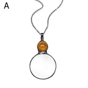 magnifying glass pendant necklace, view 3 - MRSLM