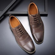 men's cowhide leather lace-up casual shoes, view 2 - MRSLM