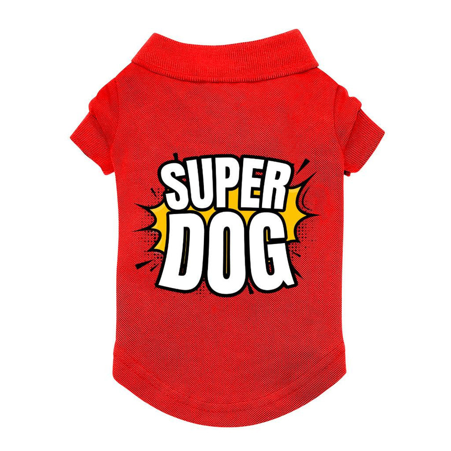 Super Dog Polo Shirt - Colorful Dog T-Shirt - Graphic Dog Clothing - MRSLM