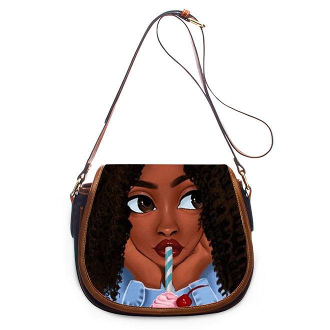 printed PU shell messenger bag, view 8 - MRSLM