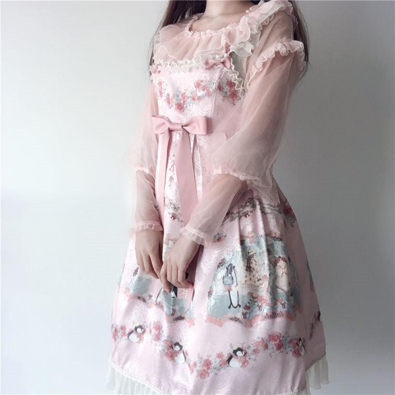 high waist sleeveless lolita dress, view 4 - MRSLM
