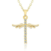 Cross angel wings pendant necklace - MRSLM