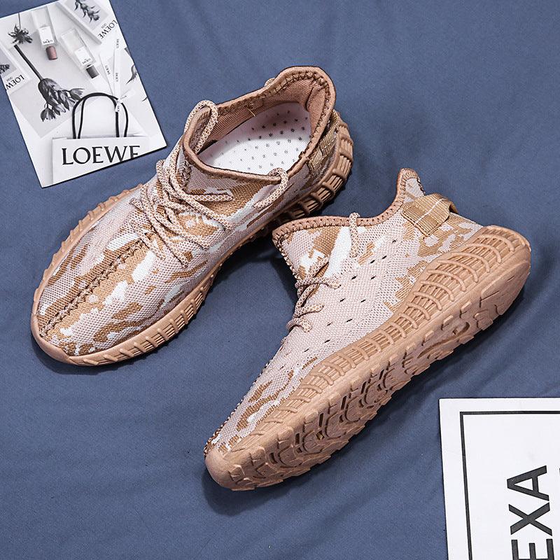 Men's platform low-top knit sneakers, view 6 - MRSLM