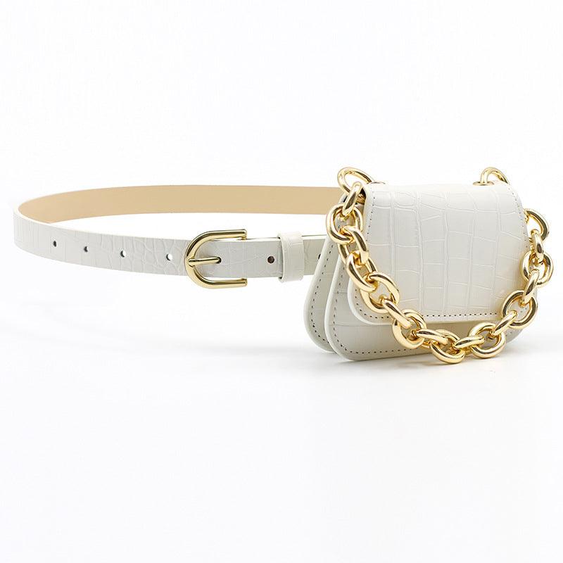 women's crocodile pattern belt waist bag - MRSLM