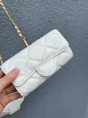 cowhide diamond chain square bag, view 7 - MRSLM