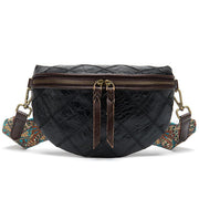 leather ethnic stitching crossbody bag, view 10 - MRSLM
