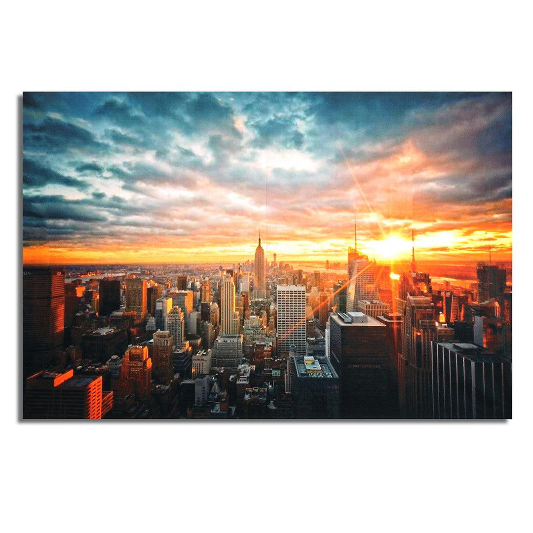 New York City Night Silk Cloth Poster Painting Modern Wall Paper Art Oil Picture Living Room Home Decor - MRSLM