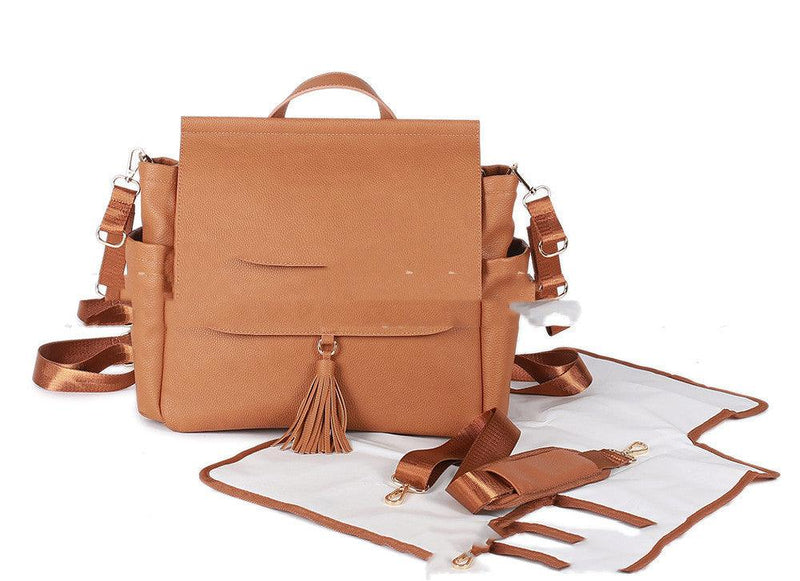 PU leather maternity backpack, view 2 - MRSLM
