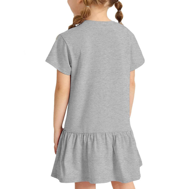 Happy Girl Toddler Rib Dress - Graphic Girls' Dress - Cute Design Toddler Dress - MRSLM