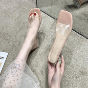 Women's thick heel half-drag mid-heel shoes - MRSLM